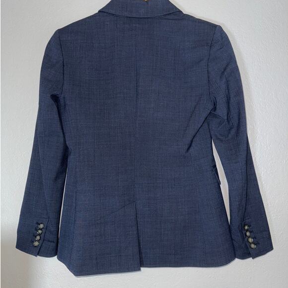 Banana Republic Fitted Wool One Button Navy Blue Blazer Womens 4P Suit Jacket - Picture 3 of 9